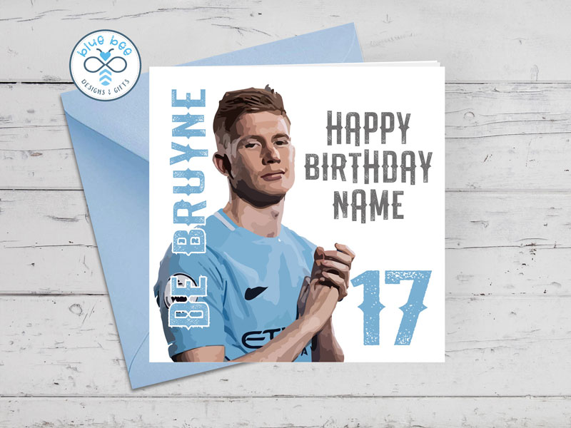 Blue Bee KDB Birthday Card PERSONALISED NAME and AGE