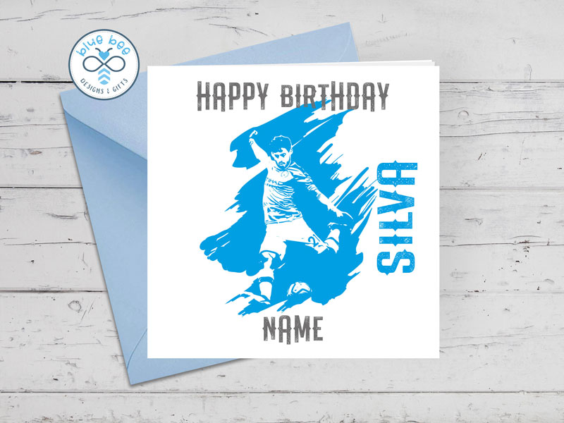 Blue Bee David Silva Birthday Card PERSONALISED