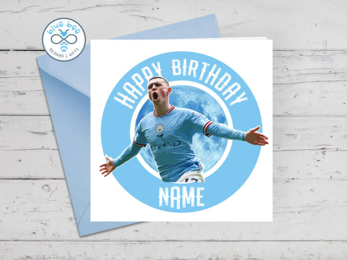 Man City Phil Foden Birthday Card *Personalised with Name & Age* MCFC | Blue Moon
